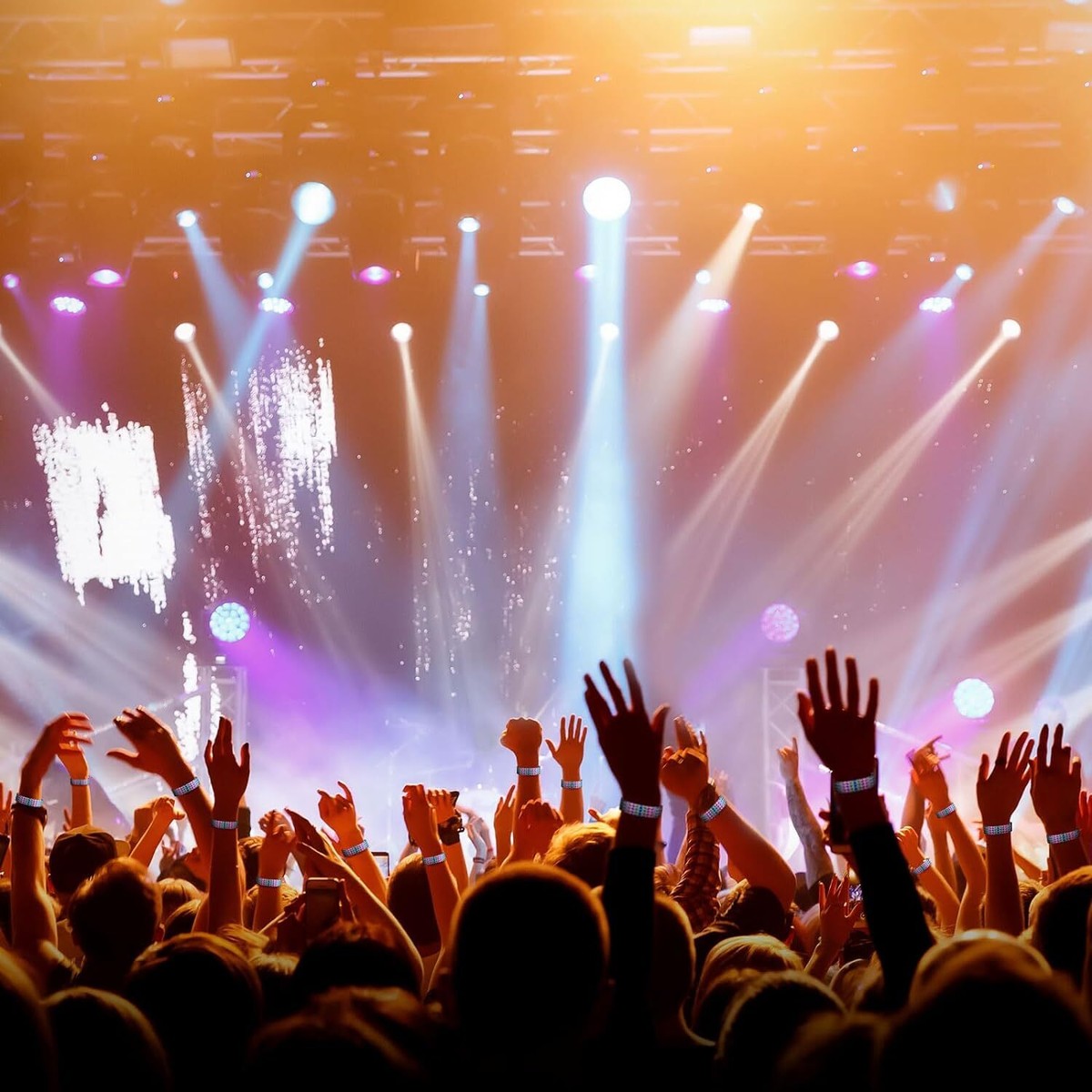 DJ booth and neon lights